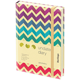 Ежедневник недатированный, В6, 136л., кожзам, Berlingo "Geometry", с рисунком