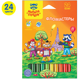 Фломастеры Мульти-Пульти "Енот во Франции", 24цв., смываемые, картон, европодвес фото Фломастеры Мульти-Пульти "Енот во Франции", 24цв., смываемые, картон, европодвес