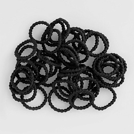 Резинки для волос MESHU, тонкие, черные, диаметр 2см, 90шт., пластиковый бокс фото Резинки для волос MESHU, тонкие, черные, диаметр 2см, 90шт., пластиковый бокс