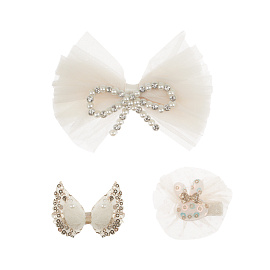 Заколки для волос MESHU с топперами, 3шт., бежевый, европодвес фото Заколки для волос MESHU с топперами, 3шт., бежевый, европодвес