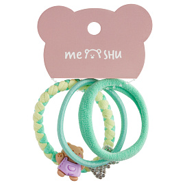 Резинки для волос MESHU, ассорти текстур, 3шт., диаметр 5см, европодвес фото Резинки для волос MESHU, ассорти текстур, 3шт., диаметр 5см, европодвес