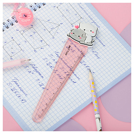 Линейка с топпером 12см MESHU "Cute kittens", пластиковая, европодвес фото Линейка с топпером 12см MESHU "Cute kittens", пластиковая, европодвес