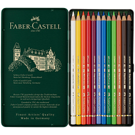 Карандаши цветные Faber-Castell Polychromos 12 цветов в металлической упаковке фото Карандаши цветные Faber-Castell Polychromos 12 цветов в металлической упаковке