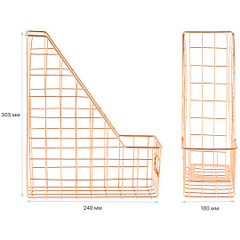 Лоток для бумаг вертикальный MESHU "Rose Gold", металл фото Лоток для бумаг вертикальный MESHU "Rose Gold", металл