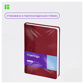 Ежедневник недатированный, А5, 160л., кожзам, Berlingo "Vivella Prestige", бордовый