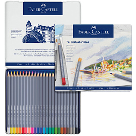 Карандаши акварельные художественные Faber-Castell "Goldfaber Aqua", 24цв., метал. коробка