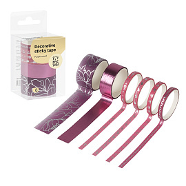 Набор клейких декоративных лент MESHU "Purple mood", 6шт фото Набор клейких декоративных лент MESHU "Purple mood", 6шт