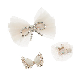 Заколки для волос MESHU с топперами, 3шт., бежевый, европодвес фото Заколки для волос MESHU с топперами, 3шт., бежевый, европодвес