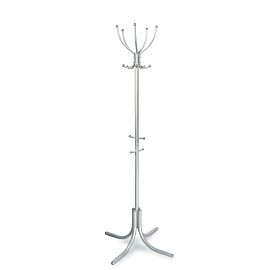 Вешалка напольная (стойка) М-10 на 5 персон с держателями для зонтов (серебристый)