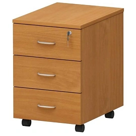 Тумба подкатная Эко с замком (бук бавария, 404x454x573 мм, 3 ящика)