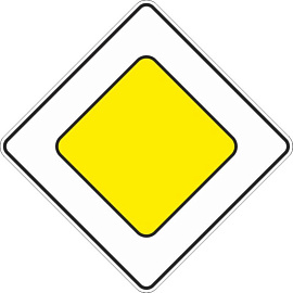 Дорожный знак 2.1 главная дорога (с СОП, металлический)