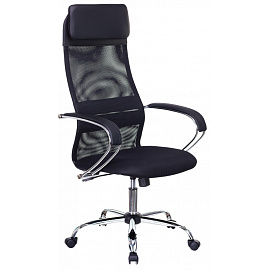 Кресло для руководителя Easy Chair 655/SL/BL черное (искусственная кожа/сетка/ткань, металл)