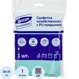 Салфетка хозяйственная Luscan Professional микрофибра 38х35 см 320 г/кв.м синяя