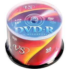 Диск DVD-R VS 4.7 ГБ 16x cake box VSDVDRCB5001 (50 штук в упаковке)