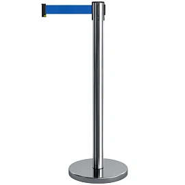 Стойка ограждения Alt с вытяжной лентой (серый, лента синяя 5 м)