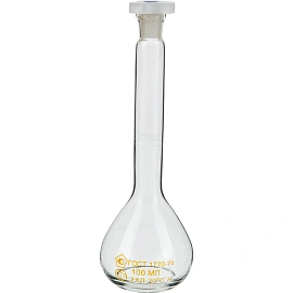 Колба мерная с пластиковой пробкой 2-100 ПП