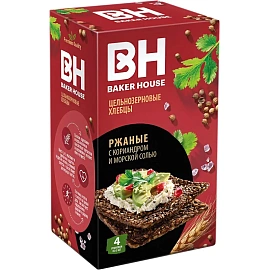 Хлебцы Скандинавские Baker House цельнозерновые ржаные, 180гр