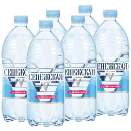 Вода питьевая Сенежская газированная 1 л