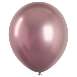 Воздушные шары, 50шт., М12/30см, MESHU, хром, розовый