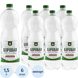 Вода минеральная Боровая лечебно-столовая газированная 1.5 л