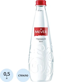 Вода питьевая Mever негазированная стекло 0.5 л фото Вода питьевая Mever негазированная стекло 0.5 л