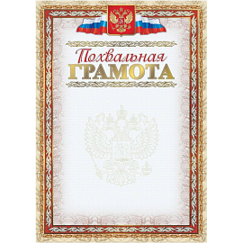 Грамота похвальная А4 250 г/кв.м с тиснением фольгой (10 штук в упаковке, КЖ-163б)