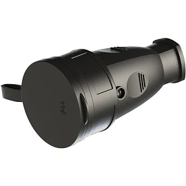Розетка переносная РА16-005, каучук, черная, 16А, IP44, 250В, УХЛ3