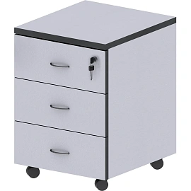 Тумба подкатная Агат с замком (серый, 400x450x560 мм, 3 ящика)
