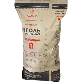 Уголь древесный для гриля Стандарт, пакет 8кг. 391