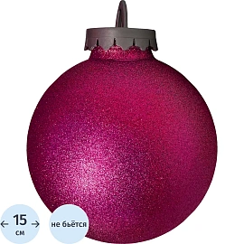 Шар  150мм, с глиттером лакированный (ярко-розовый), 5002981