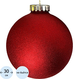 Шар  300мм, с глиттером лакированный (красный), 4777241