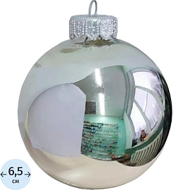 Ёлочный шар новогодний Коломеев Зеркальный стекло серебристый (диаметр 6.5 см) фото Ёлочный шар новогодний Коломеев Зеркальный стекло серебристый (диаметр 6.5 см)