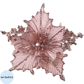 Украшение Цветок искусственный Пуансеттия, L13 W13 H14 см, 792195