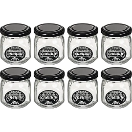 Банка для хранения стекл. 200мл с мет. крышкой 8шт/уп фото Банка для хранения стекл. 200мл с мет. крышкой 8шт/уп