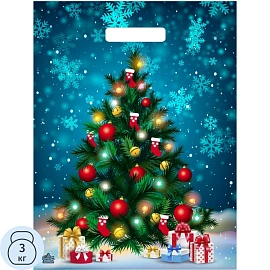 Пакет подарочный Тикопластик Яркая ёлочка (40x31x0.2 см)