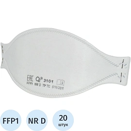 Респиратор трехпанельный О2 3101 FFP1 NRD без клапана, 20шт/уп