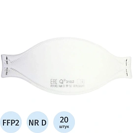 Респиратор трехпанельный О2 3102 FFP2 NRD без клапана, 20шт/уп