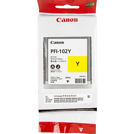Картридж струйный Canon PFI-102Y (0898B001/003) жёлтый для IPF500/600/700 фото Картридж струйный Canon PFI-102Y (0898B001/003) жёлтый для IPF500/600/700