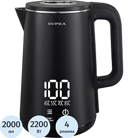 Чайник SUPRA KES-1888DP, 2л,2200ВТ, черный