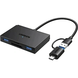 Картридер UGREEN CM812 (45167) 4-in-1 MicroSDxUSBxUSB-CxSDXCxSDHC черный