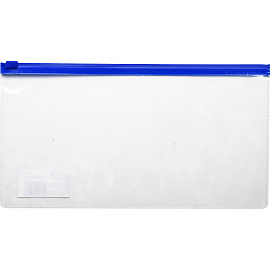 Папка-конверт на молнии Attache 250x130 мм бесцветная 110 мкм