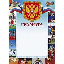 Грамота спортивная А4 230 г/кв.м с тиснением фольгой (10 штук в упаковке, 44/СГ)