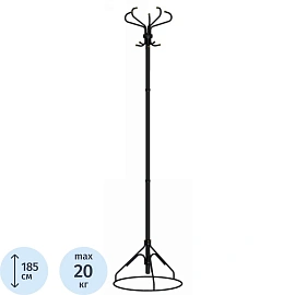 Вешалка напольная (стойка) Ажур 2Ф на 5 персон (черный)