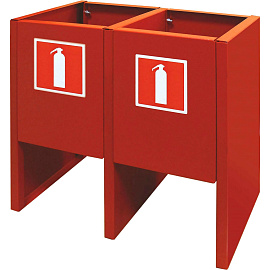 Подставка Пожтехника для двух огнетушителей Престиж-К металлическая фото Подставка Пожтехника для двух огнетушителей Престиж-К металлическая