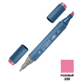 Маркер двусторонний для скетчинга Гамма "Студия", розовый, корпус трехгранный, пулевид./клиновид. наконечники