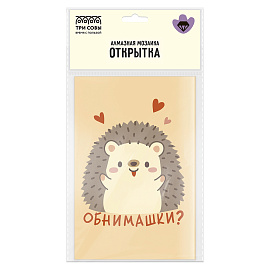 Алмазная мозаика, открытка ТРИ СОВЫ "Обнимашки", пакет с европодвесом