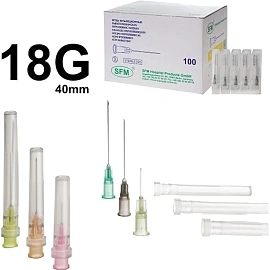 Игла инъекционная SFM 18G (1.2х40 мм, 100 штук в упаковке)