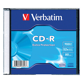 Диск CD-R Verbatim 700 МБ 52x slim box 43347