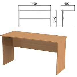 Стол прямой Эко 1400 (бук бавария, 1400х600х740 мм)