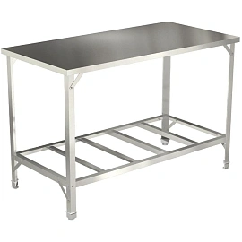 Стол производственный СПРО-1206ц металлический с решетчатой полкой (1200х600х850 мм)